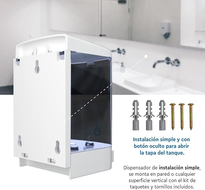 Jabonera Manual Oval Humo color Blanco de 1 litro rellenable