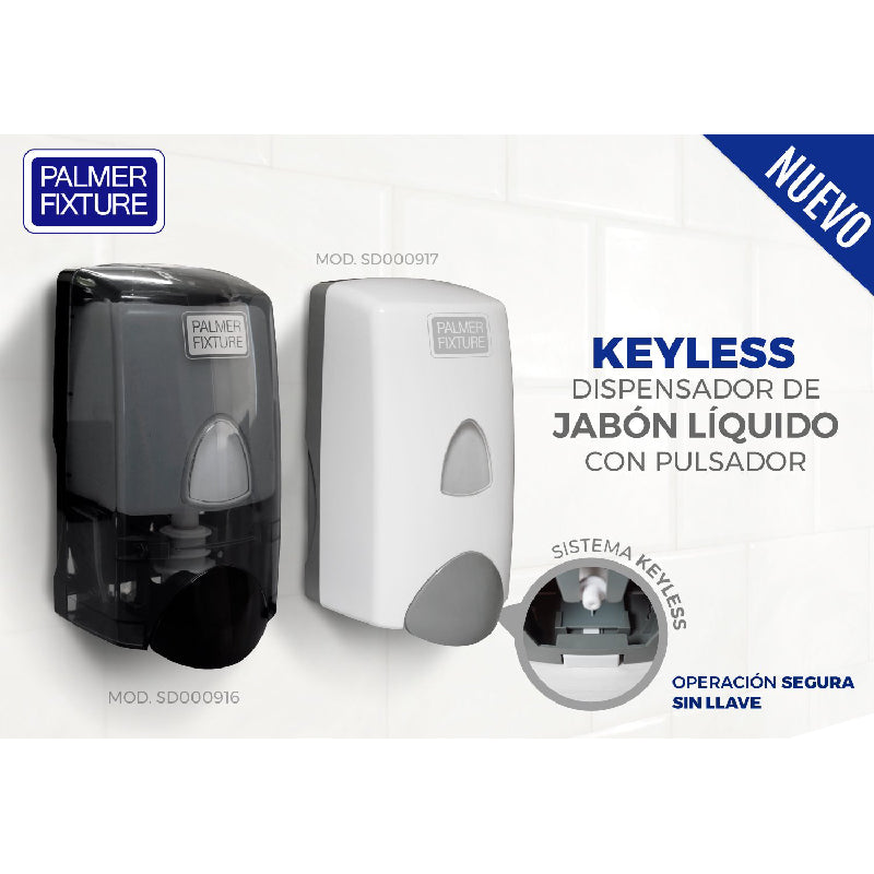 Dispensador de Jabón Líquido Palmer Fixture Pulsador Manual Blanco
