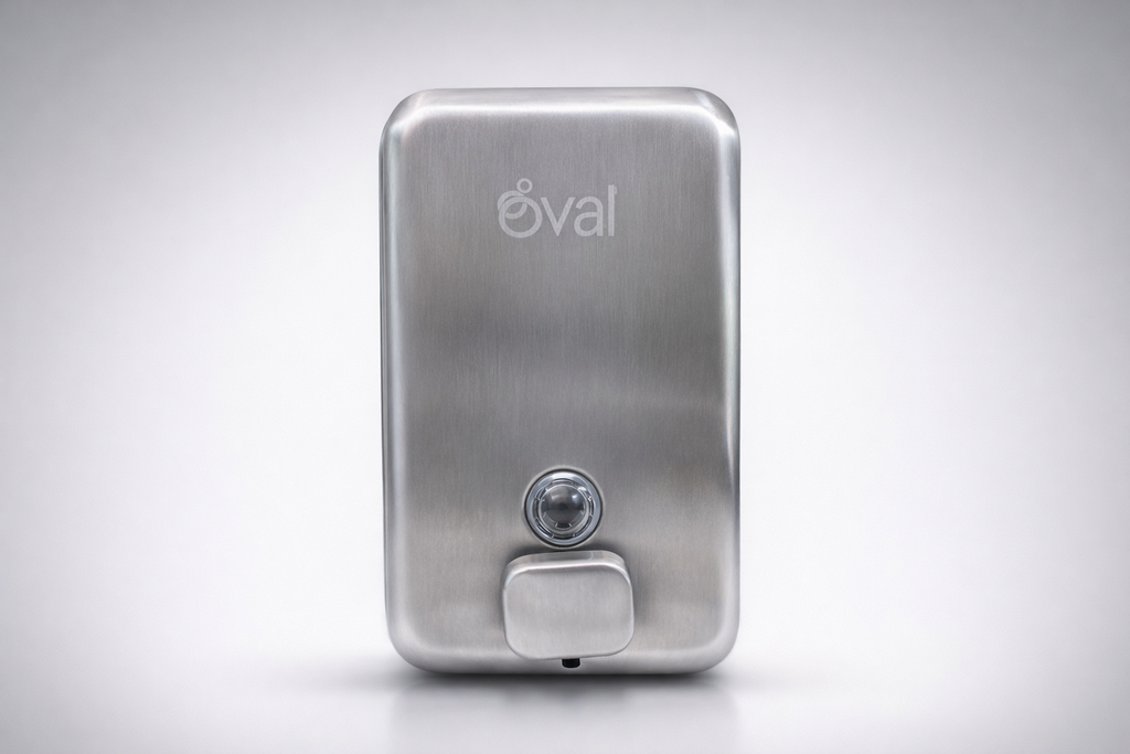 Jabonera Inox Oval Manual Acero Inoxidable