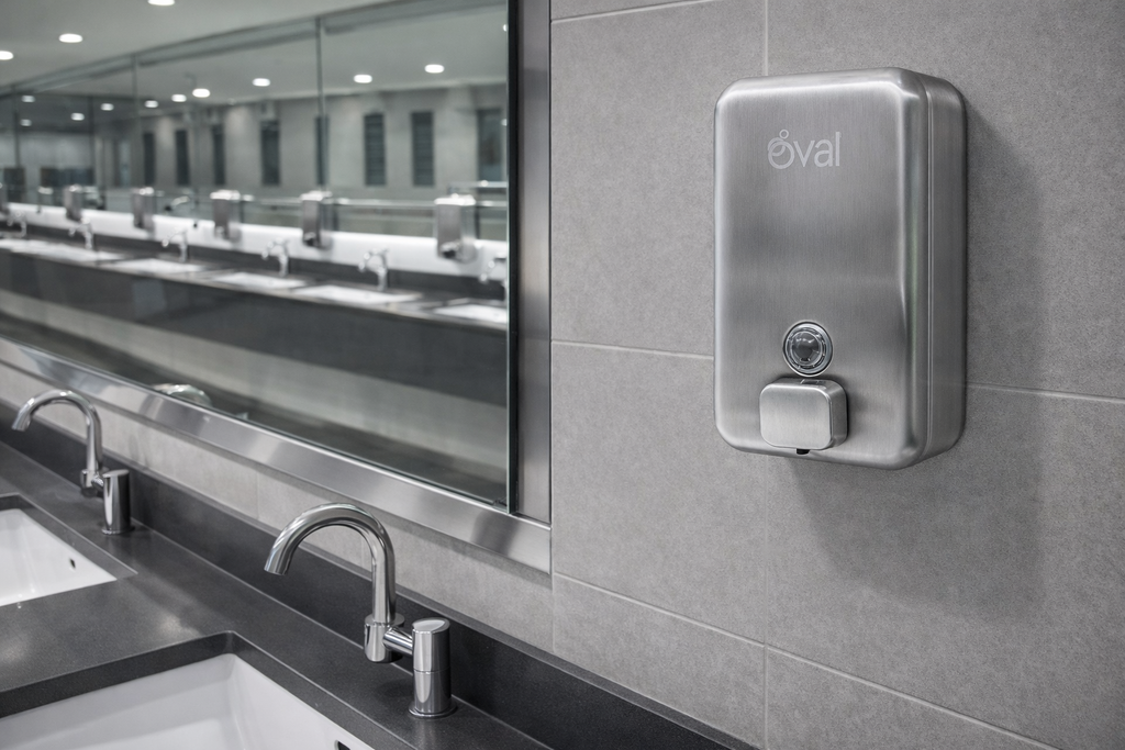 Jabonera Inox Oval Manual Acero Inoxidable