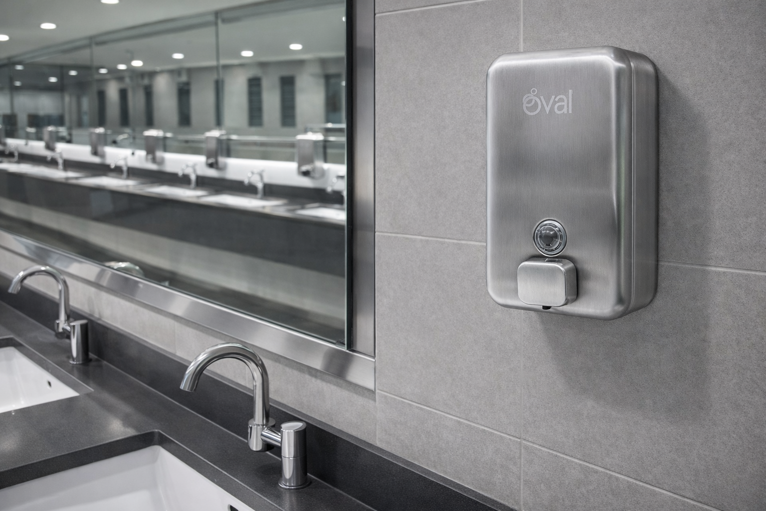 Jabonera Inox Oval Manual Acero Inoxidable