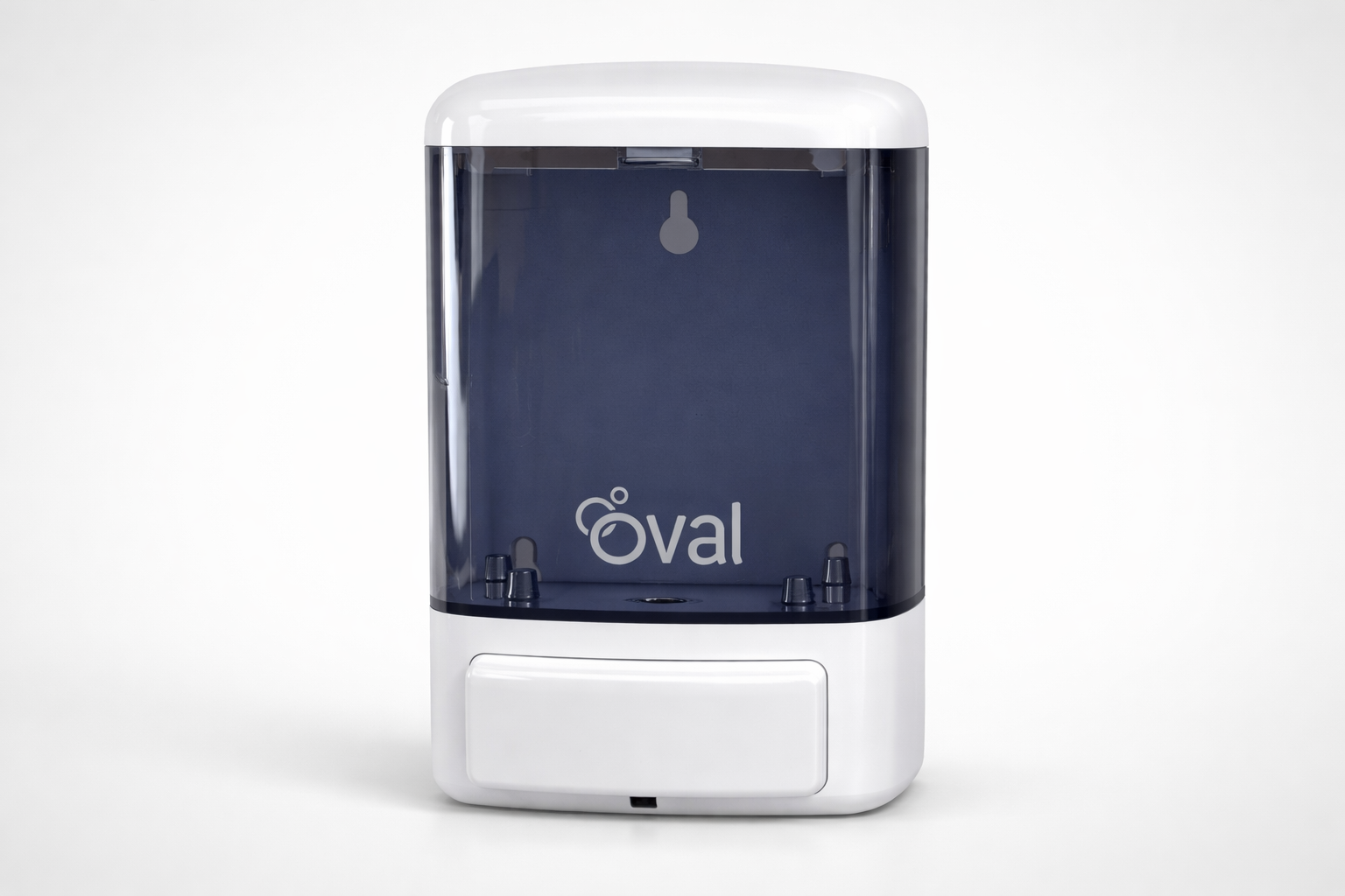 Jabonera Manual Oval Humo color Blanco de 1 litro rellenable