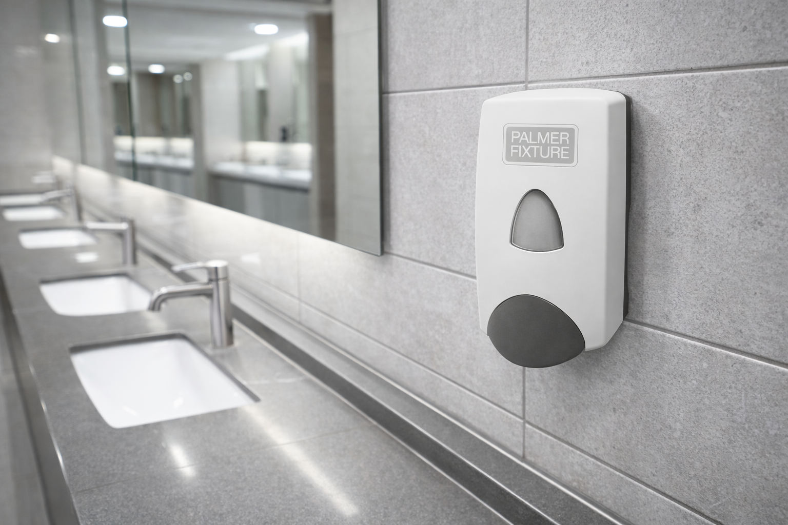 Dispensador de Jabón Líquido Palmer Fixture Pulsador Manual Blanco