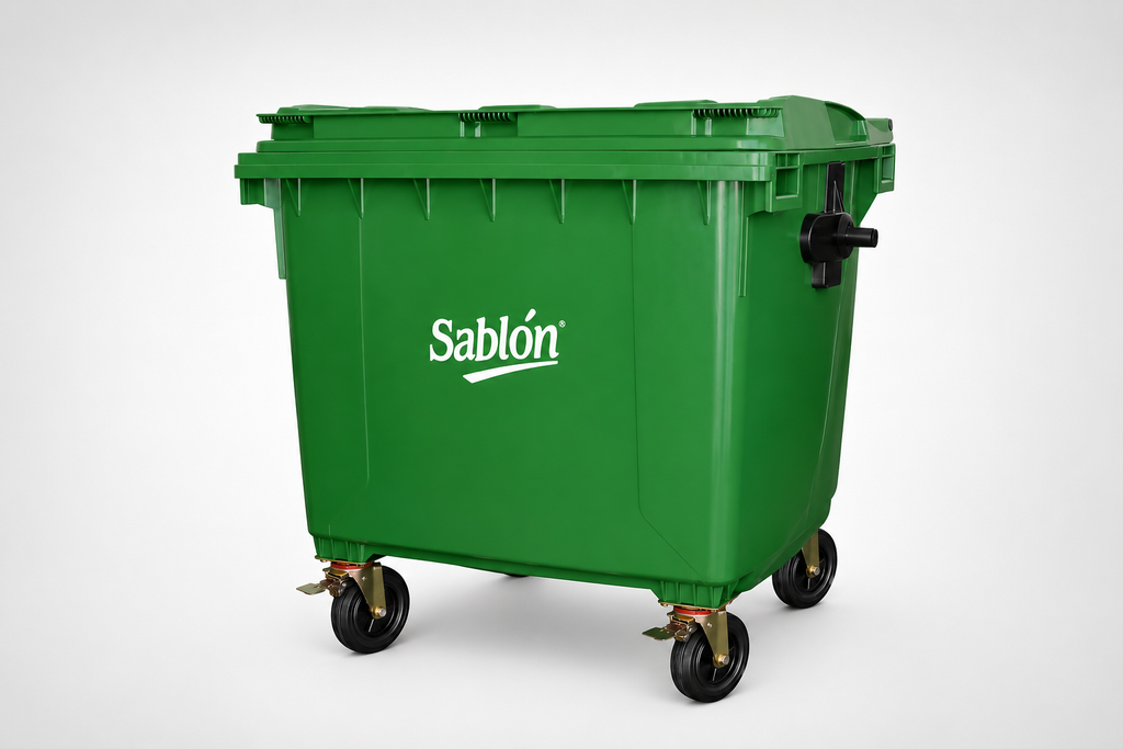 Contenedor 1100L Verde S/Pedal
