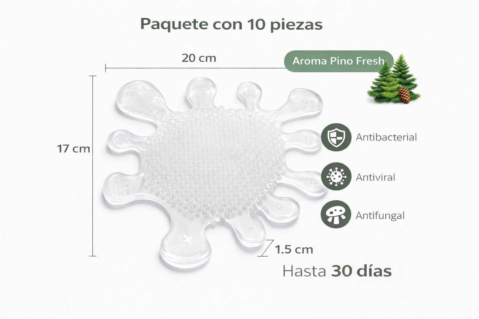 Tapete Splash para Mingitorio Antisalpicaduras ASEMPRE Pino Fresh - Paquete con 10 piezas