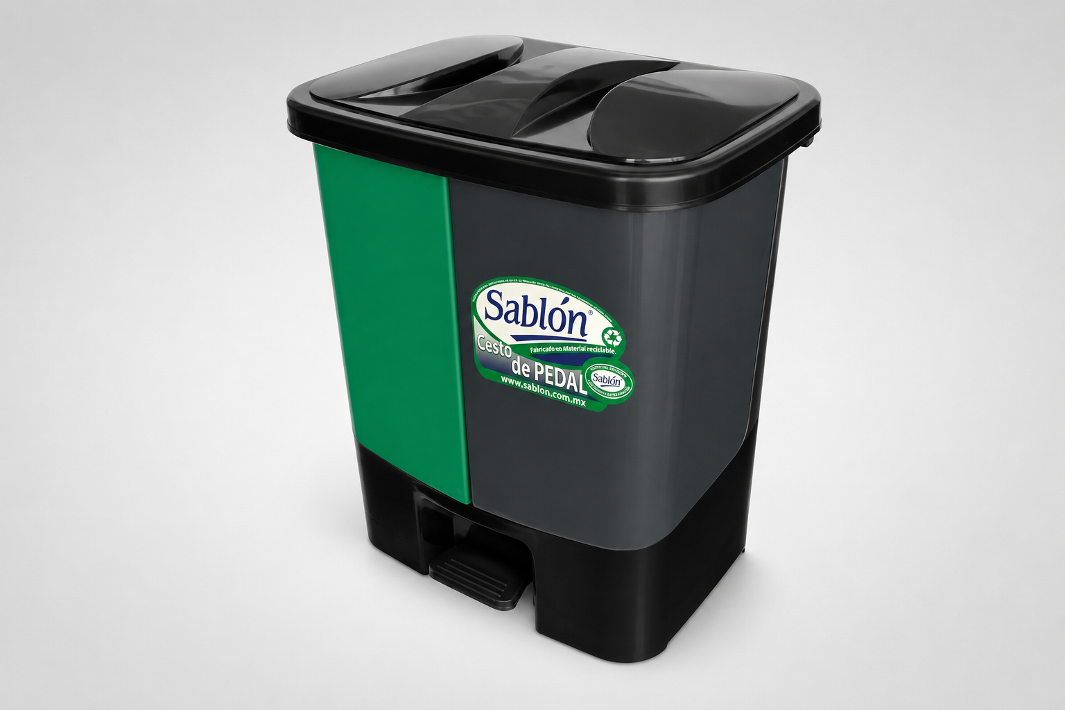 Cesto de Pedal 40L Negro Inorg-Organ