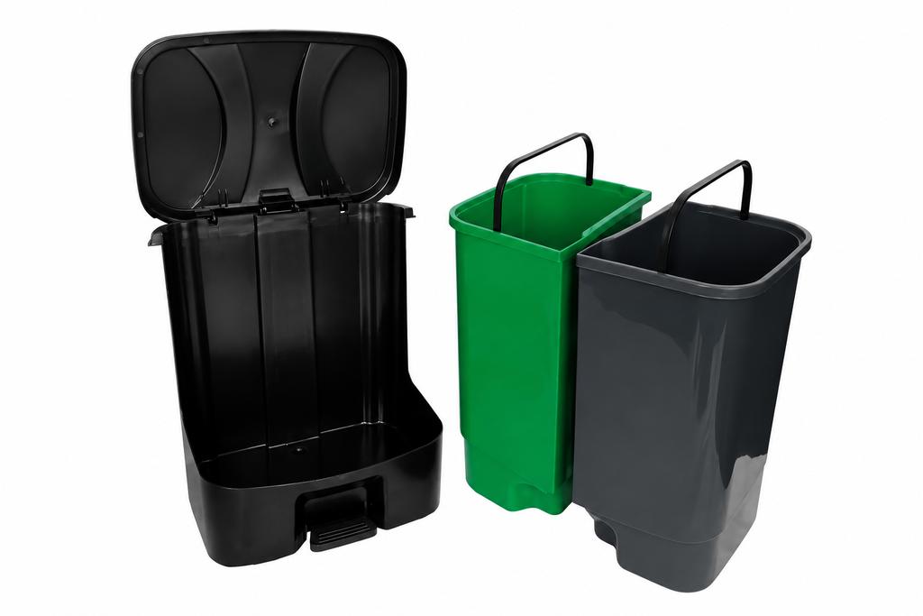 Cesto de Pedal 40L Negro Inorg-Organ