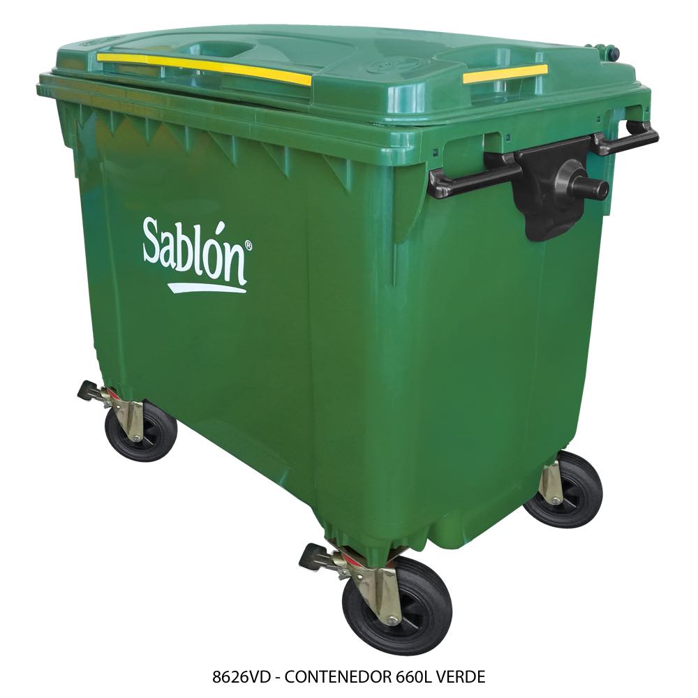 Contenedor 660L Verde S/Pedal