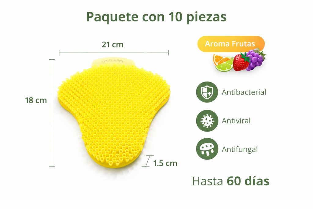 Tapete Premium para Mingitorio Antisalpicaduras ASEMPRE Frutas – Paquete con 10 Piezas