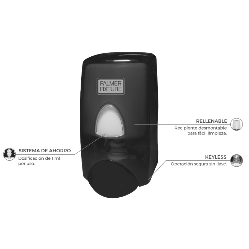 Dispensador Negro de Jabón Líquido Keyless